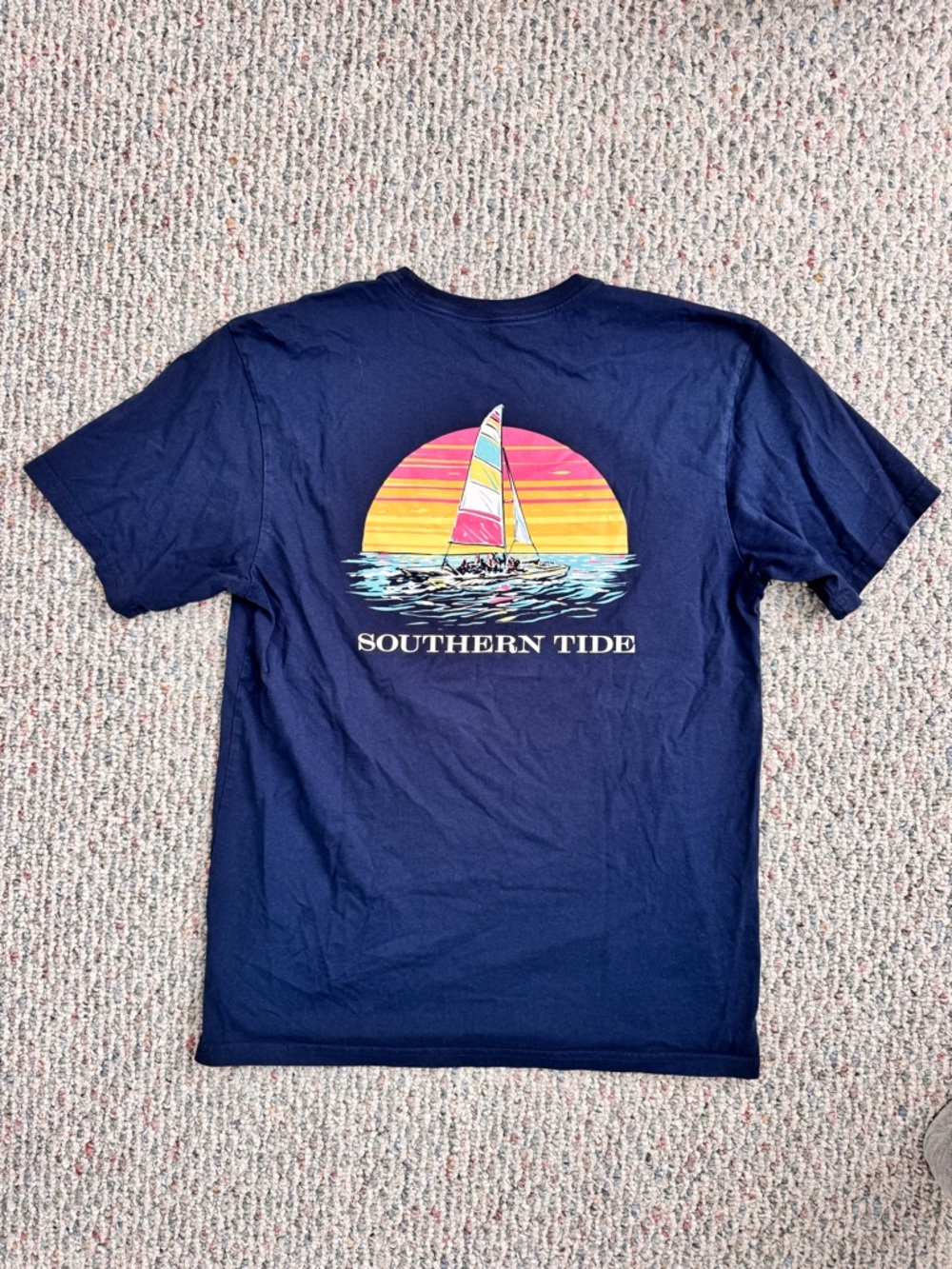Southern Tide Navy Pocket Tee with Sailfish Logo